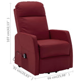 NNEVL Stand-up Recliner Wine Red Faux Leather