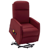 NNEVL Stand-up Massage Recliner Wine Red Faux Leather