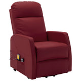 NNEVL Stand-up Massage Recliner Wine Red Faux Leather