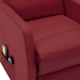 NNEVL Stand-up Massage Recliner Wine Red Faux Leather