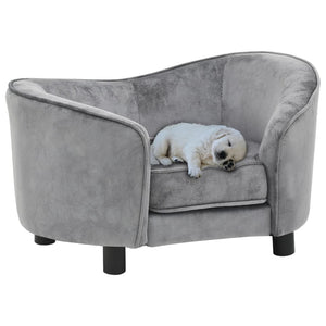 NNEVL Dog Sofa Grey 69x49x40 cm Plush