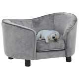 NNEVL Dog Sofa Grey 69x49x40 cm Plush