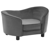 NNEVL Dog Sofa Grey 69x49x40 cm Plush and Faux Leather