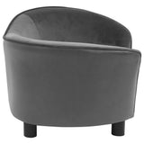 NNEVL Dog Sofa Grey 69x49x40 cm Plush and Faux Leather