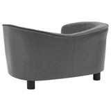 NNEVL Dog Sofa Grey 69x49x40 cm Plush and Faux Leather