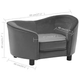 NNEVL Dog Sofa Grey 69x49x40 cm Plush and Faux Leather
