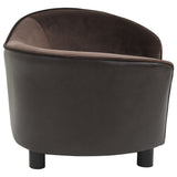 NNEVL Dog Sofa Brown 69x49x40 cm Plush and Faux Leather
