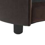NNEVL Dog Sofa Brown 69x49x40 cm Plush and Faux Leather
