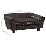 NNEVL Dog Sofa Brown 72x45x30 cm Plush