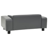 NNEVL Dog Sofa Grey 81x43x31 cm Plush and Faux Leather