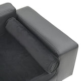 NNEVL Dog Sofa Grey 81x43x31 cm Plush and Faux Leather