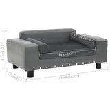 NNEVL Dog Sofa Grey 81x43x31 cm Plush and Faux Leather