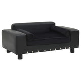 NNEVL Dog Sofa Black 81x43x31 cm Plush and Faux Leather