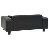 NNEVL Dog Sofa Black 81x43x31 cm Plush and Faux Leather
