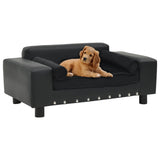 NNEVL Dog Sofa Black 81x43x31 cm Plush and Faux Leather
