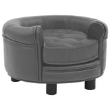 NNEVL Dog Sofa Grey 48x48x32 cm Plush and Faux Leather