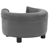NNEVL Dog Sofa Grey 48x48x32 cm Plush and Faux Leather