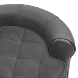 NNEVL Dog Sofa Grey 48x48x32 cm Plush and Faux Leather