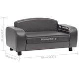 NNEVL Dog Sofa Grey 80x50x40 cm Faux Leather