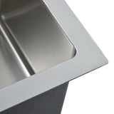 NNEVL Handmade Kitchen Sink with Overflow Hole Stainless Steel