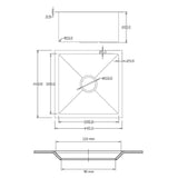 NNEVL Handmade Kitchen Sink with Overflow Hole Stainless Steel