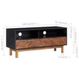 NNEVL TV Cabinet 100x35x45 cm Solid Acacia Wood and MDF