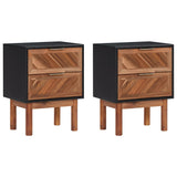 NNEVL Nightstands 2 pcs 40x30x53 cm Solid Acacia Wood and MDF