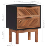 NNEVL Nightstands 2 pcs 40x30x53 cm Solid Acacia Wood and MDF