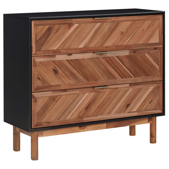 NNEVL Sideboard 90x33.5x80 cm Solid Acacia Wood and MDF