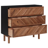 NNEVL Sideboard 90x33.5x80 cm Solid Acacia Wood and MDF