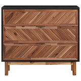 NNEVL Sideboard 90x33.5x80 cm Solid Acacia Wood and MDF