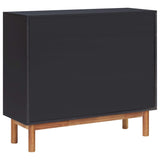 NNEVL Sideboard 90x33.5x80 cm Solid Acacia Wood and MDF