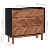 NNEVL Sideboard 90x33.5x80 cm Solid Acacia Wood and MDF