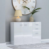 NNEVL Sideboard High Gloss White 105x30x75 cm Engineered Wood