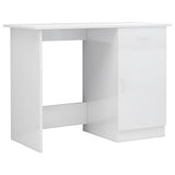 NNEVL Desk High Gloss White 100x50x76 cm Engineered Wood