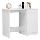NNEVL Desk High Gloss White 100x50x76 cm Engineered Wood