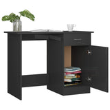 NNEVL Desk High Gloss Grey 100x50x76 cm Engineered Wood