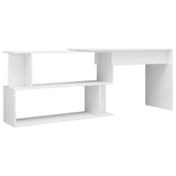 NNEVL Corner Desk High Gloss White 78.7"x19.7"x29.9" Engineered Wood