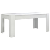 NNEVL Dining Table High Gloss White 70.9"x35.4"x29.9" Engineered Wood