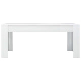 NNEVL Dining Table High Gloss White 70.9"x35.4"x29.9" Engineered Wood