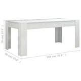 NNEVL Dining Table High Gloss White 70.9"x35.4"x29.9" Engineered Wood