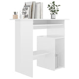 NNEVL Desk High Gloss White 80x45x74 cm Engineered Wood