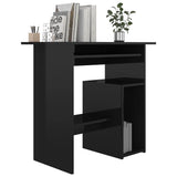 NNEVL Desk High Gloss Black 80x45x74 cm Engineered Wood
