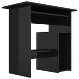 NNEVL Desk High Gloss Black 80x45x74 cm Engineered Wood