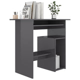 NNEVL Desk High Gloss Grey 80x45x74 cm Engineered Wood