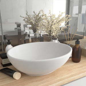 NNEVL Luxury Basin Oval-shaped Matt White 40x33 cm Ceramic