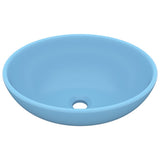 NNEVL Luxury Basin Oval-shaped Matt Light Blue 40x33 cm Ceramic