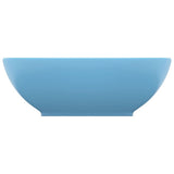 NNEVL Luxury Basin Oval-shaped Matt Light Blue 40x33 cm Ceramic
