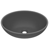 NNEVL Luxury Basin Oval-shaped Matt Dark Grey 40x33 cm Ceramic