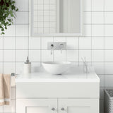 NNEVL Bathroom Sink Ceramic Matt White Round